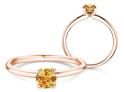 Geburtsstein-Ring Classic 4 November in 9K Roségold mit Citrin 0,50ct