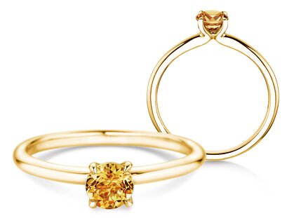 Geburtsstein-Ring Classic 4 November in 9K Gelbgold mit Citrin 0,50ct