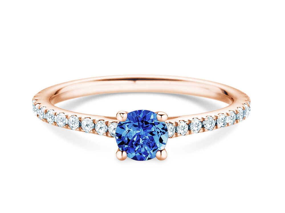 Geburtsstein-Ring Pure Colour September in 18K Roségold mit Saphir 0,50ct und Diamanten 0,26ct