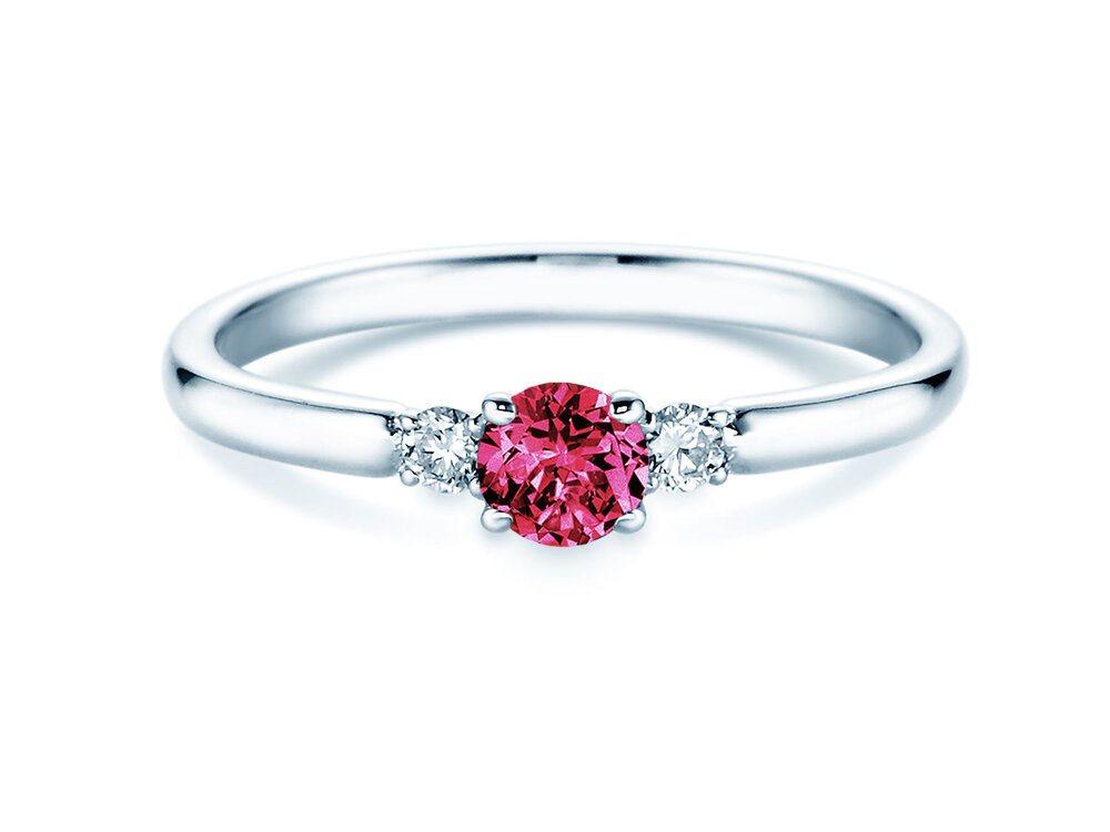 Geburtsstein-Ring Vivid Petite in 14K Weißgold