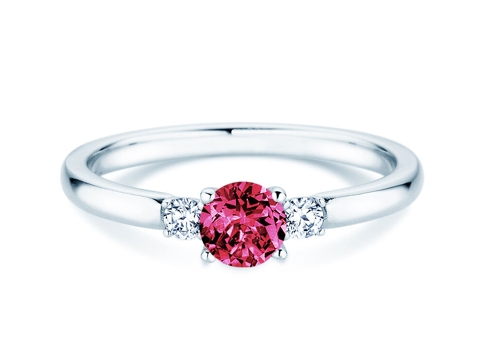 Geburtsstein-Ring Vivid Petite in 14K Weißgold