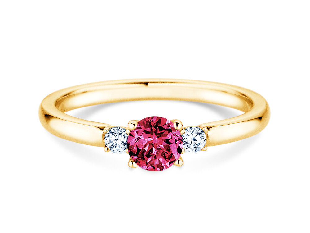 Geburtsstein-Ring Vivid Petite in 14K Gelbgold