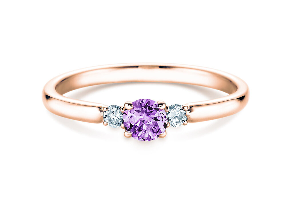 Geburtsstein-Ring Vivid Petite in 14K Roségold
