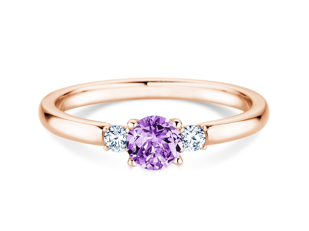 Geburtsstein-Ring Vivid Petite in 14K Roségold
