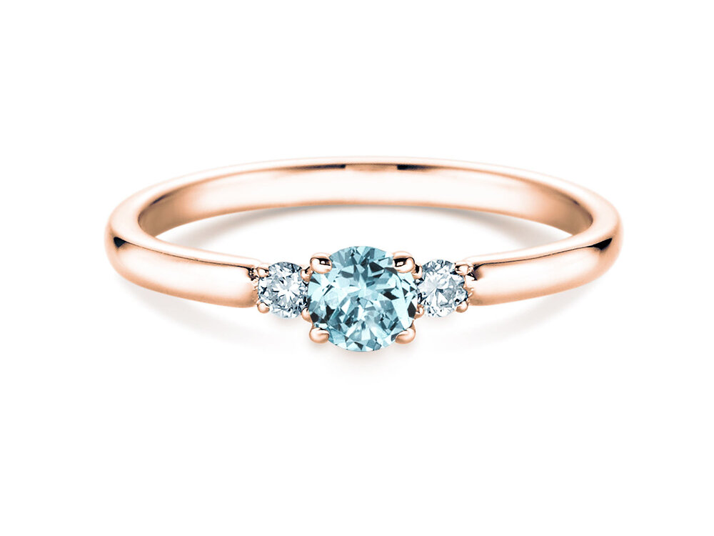 Geburtsstein-Ring Vivid Petite in 14K Roségold