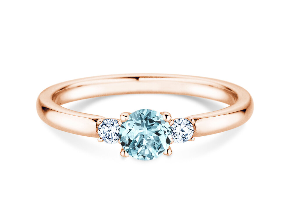 Geburtsstein-Ring Vivid Petite in 14K Roségold