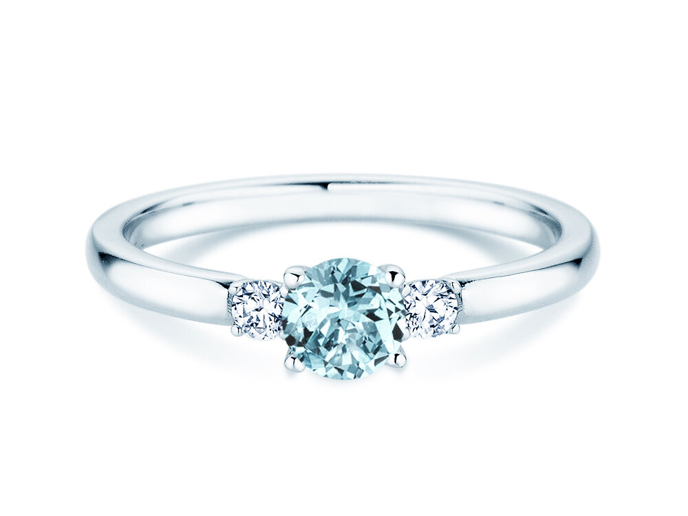 Geburtsstein-Ring Vivid Petite in 14K Weißgold
