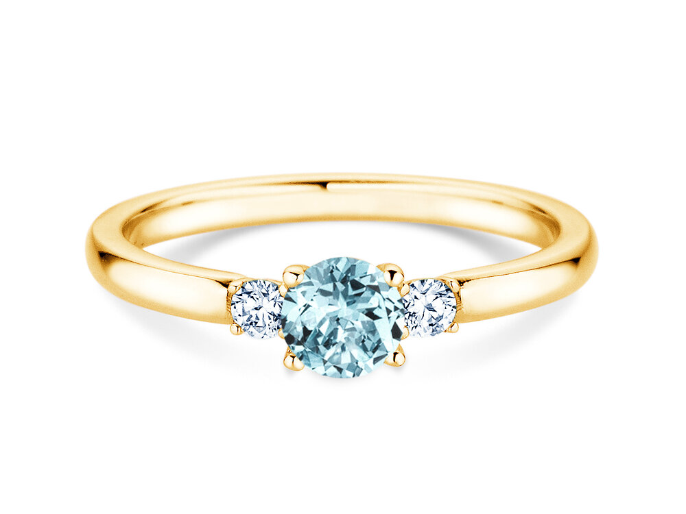 Geburtsstein-Ring Vivid Petite in 14K Gelbgold