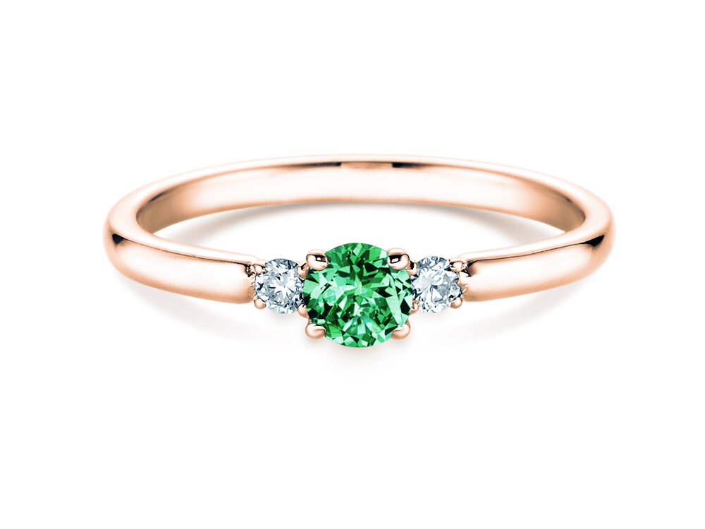 Geburtsstein-Ring Vivid Petite Mai in 9K Roségold