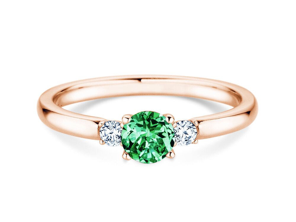 Geburtsstein-Ring Vivid Petite Mai in 9K Roségold