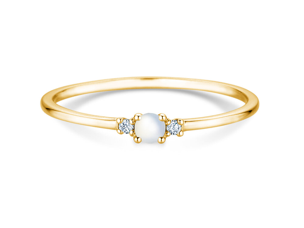 Geburtsstein-Ring Vivid Petite in 14K Gelbgold