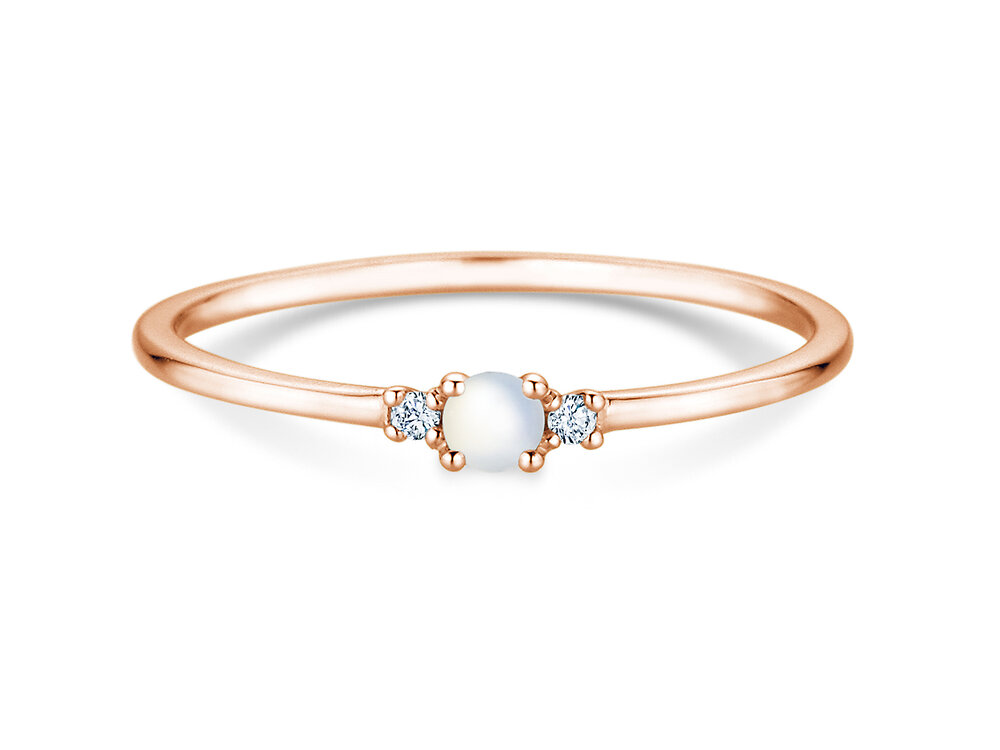 Geburtsstein-Ring Vivid Petite in 14K Roségold