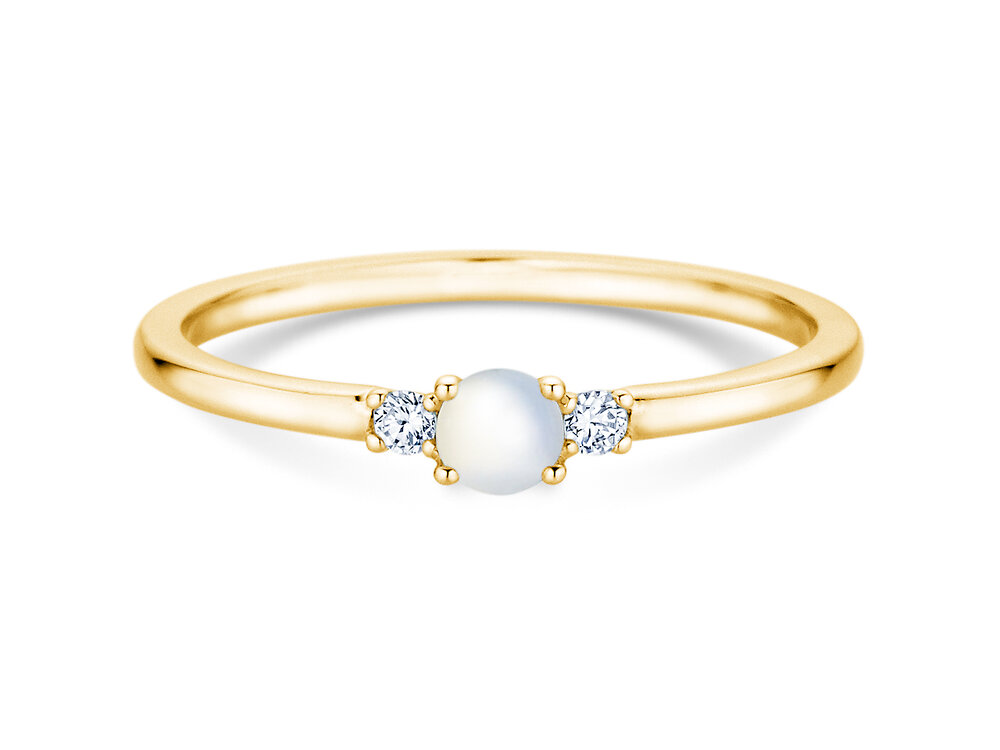 Geburtsstein-Ring Vivid Petite in 14K Gelbgold