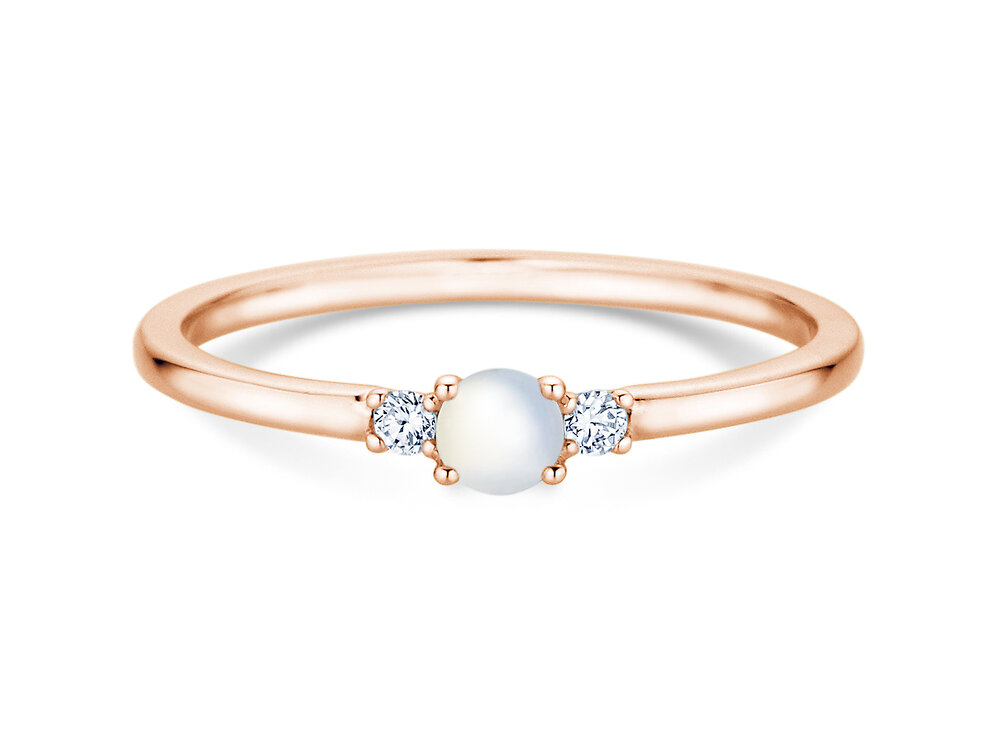 Geburtsstein-Ring Vivid Petite in 14K Roségold