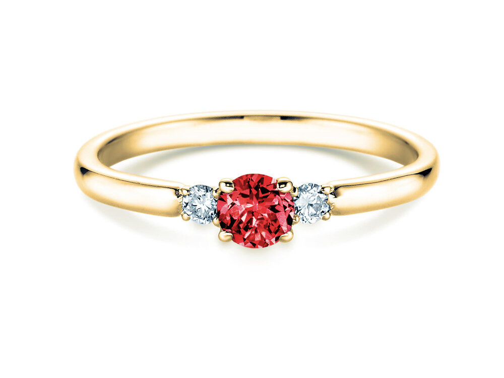 Geburtsstein-Ring Vivid Petite in 14K Gelbgold