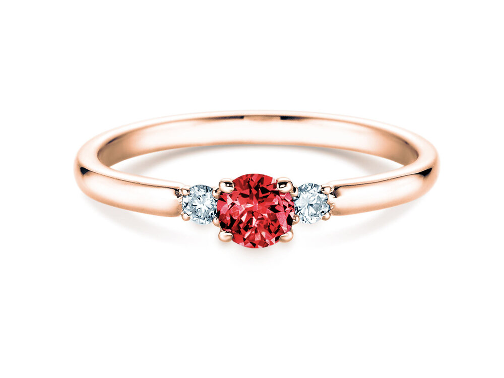 Geburtsstein-Ring Vivid Petite in 14K Roségold