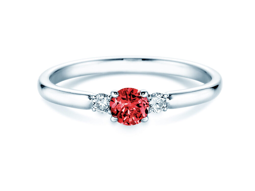 Geburtsstein-Ring Vivid Petite in 14K Weißgold