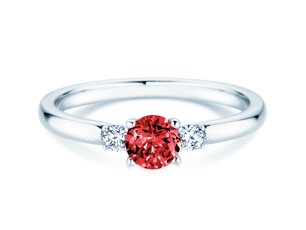 Geburtsstein-Ring Vivid Petite in 14K Weißgold