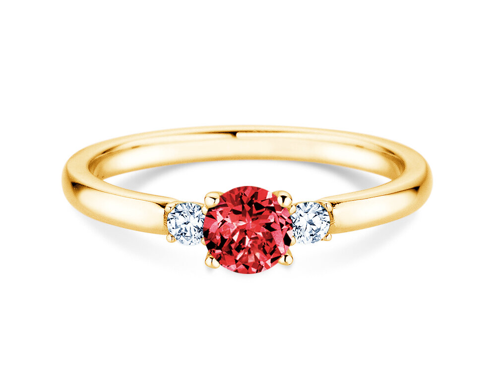 Geburtsstein-Ring Vivid Petite in 14K Gelbgold