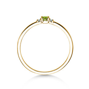 Geburtsstein-Ring Vivid Petite August in 9K Gelbgold mit Peridot 0,10ct und Diamanten 0,02ct