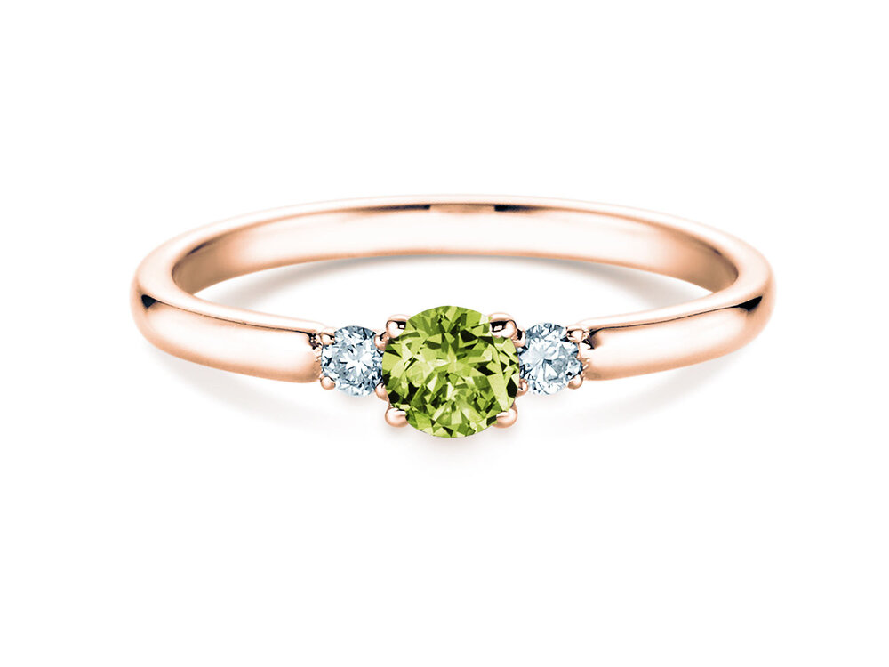 Geburtsstein-Ring Vivid Petite in 14K Roségold