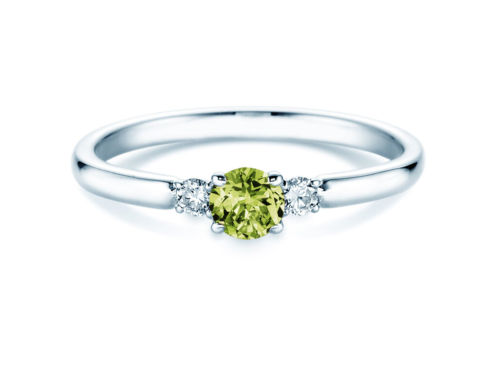 Geburtsstein-Ring Vivid Petite in 14K Weißgold