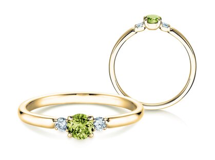 Geburtsstein-Ring Vivid Petite August in 9K Gelbgold