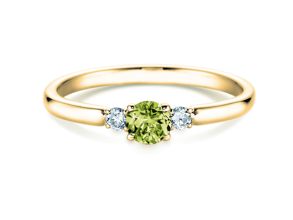 Geburtsstein-Ring Vivid Petite in 14K Gelbgold