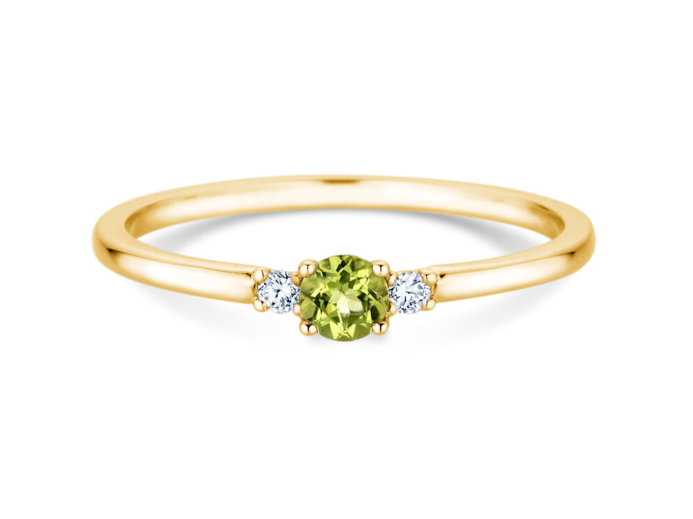 Geburtsstein-Ring Vivid Petite in 14K Gelbgold mit Peridot 0,16ct