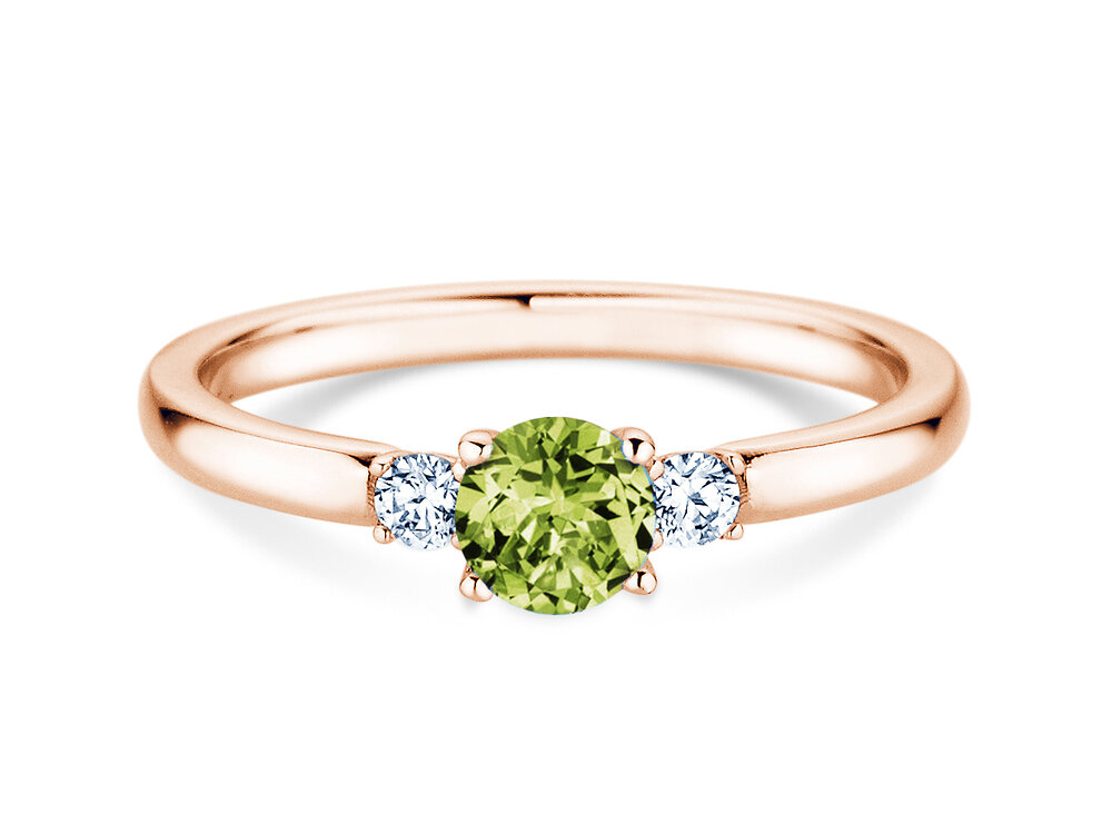 Geburtsstein-Ring Vivid Petite in 14K Roségold