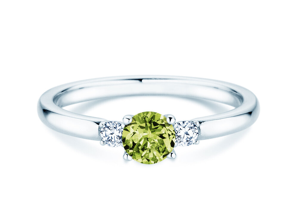 Geburtsstein-Ring Vivid Petite in 14K Weißgold