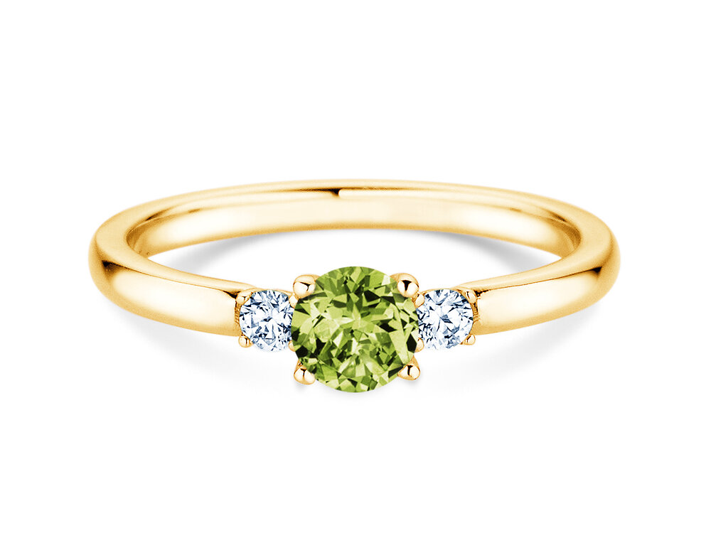 Geburtsstein-Ring Vivid Petite in 14K Gelbgold