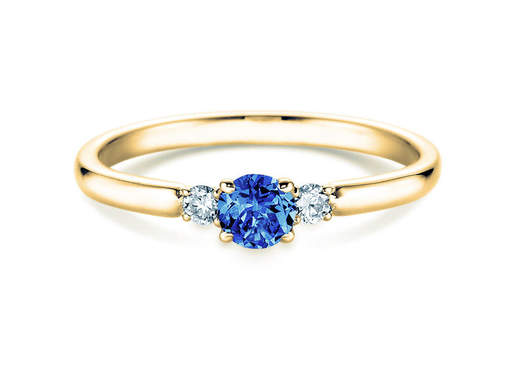 Geburtsstein-Ring Vivid Petite in 14K Gelbgold