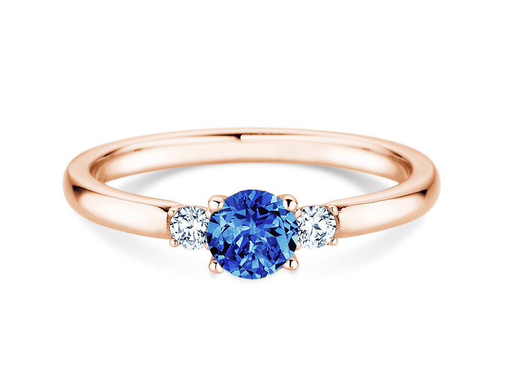 Geburtsstein-Ring Vivid Petite in 14K Roségold