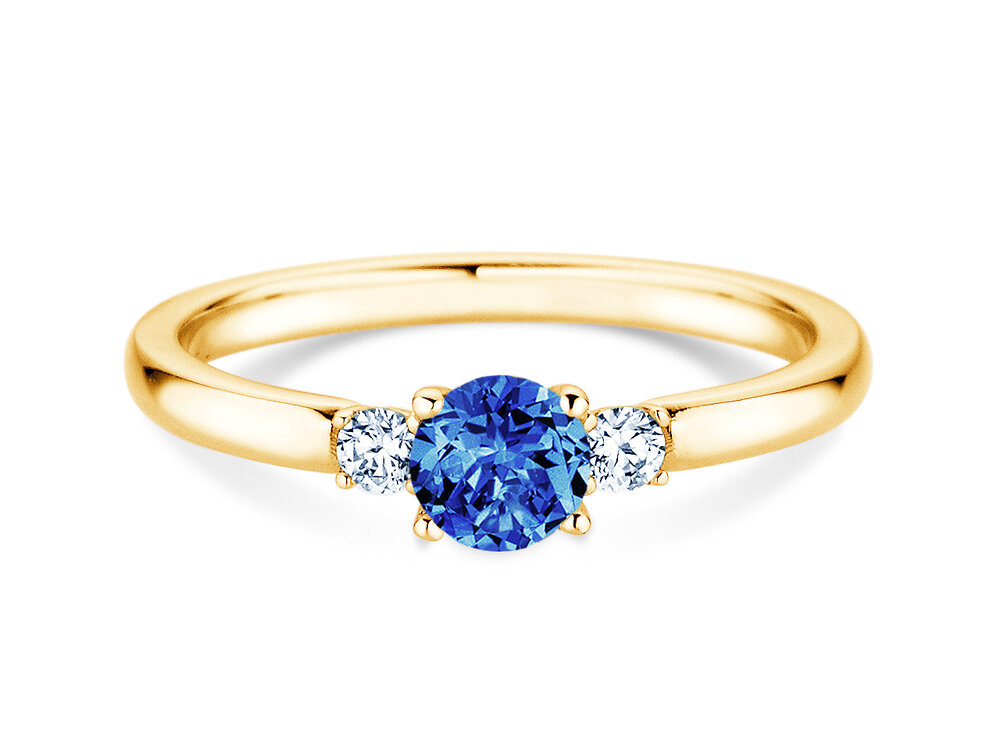 Geburtsstein-Ring Vivid Petite in 14K Gelbgold