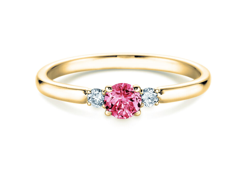 Geburtsstein-Ring Vivid Petite in 14K Gelbgold