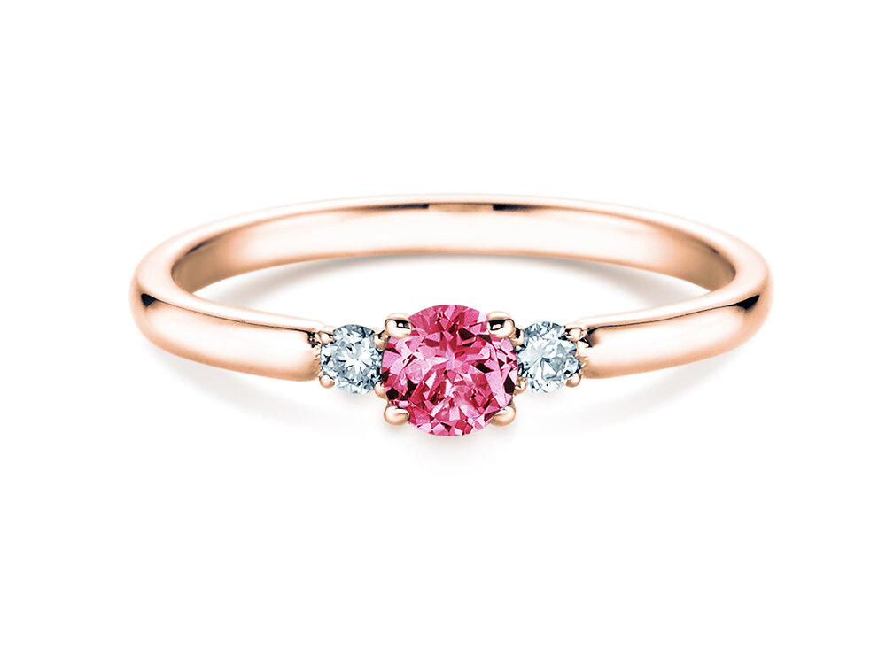 Geburtsstein-Ring Vivid Petite in 14K Roségold