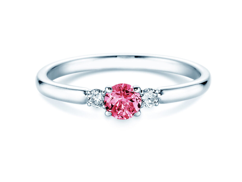 Geburtsstein-Ring Vivid Petite in 14K Weißgold