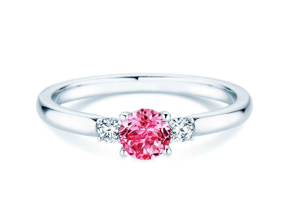 Geburtsstein-Ring Vivid Petite in 14K Weißgold