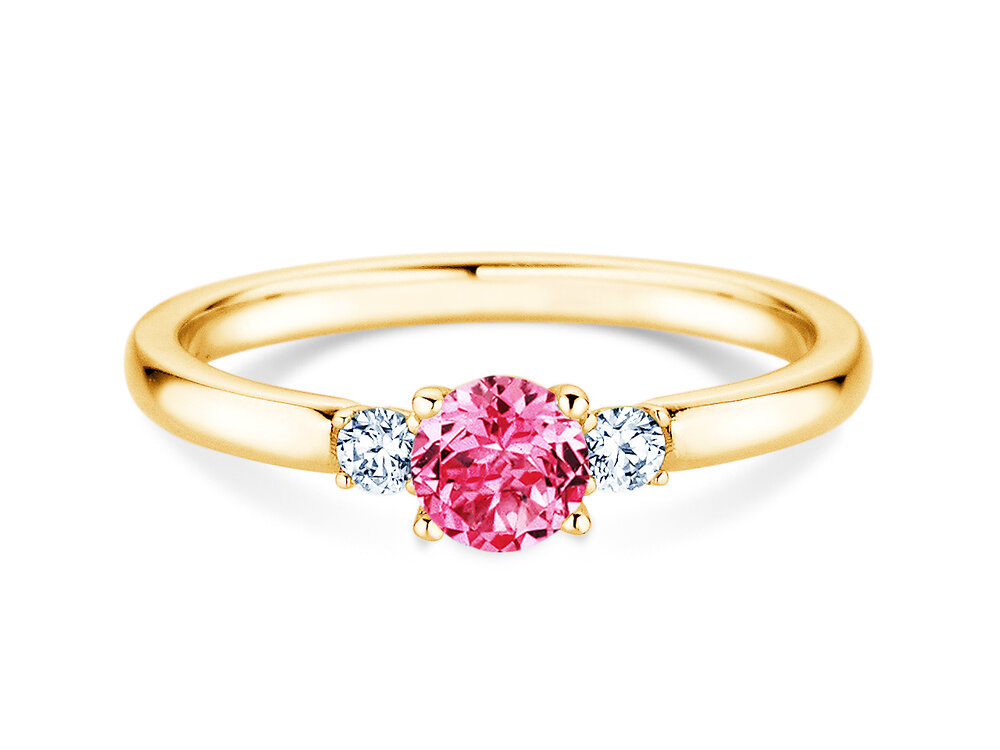 Geburtsstein-Ring Vivid Petite in 14K Gelbgold