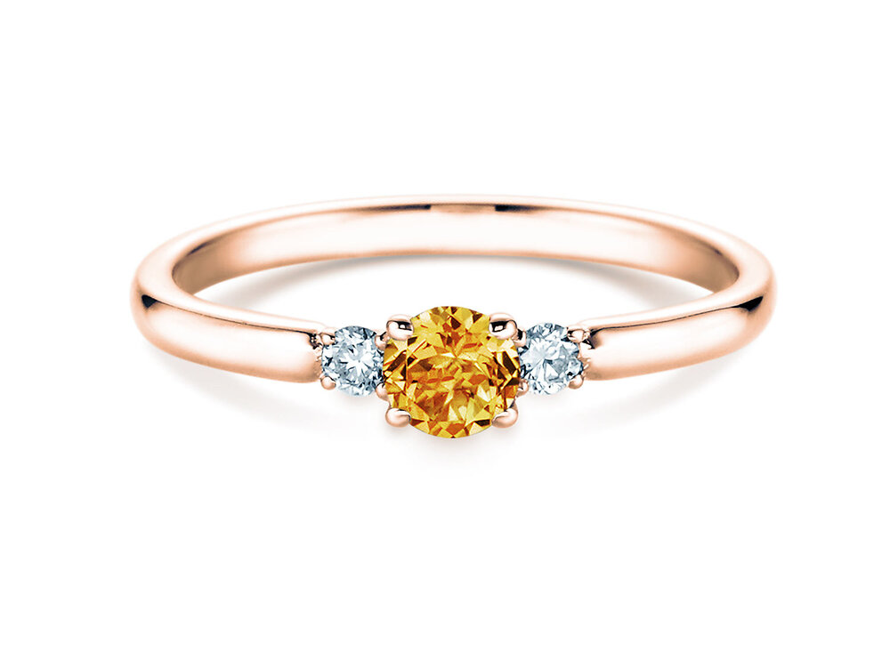Geburtsstein-Ring Vivid Petite in 14K Roségold