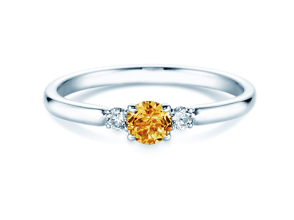Geburtsstein-Ring Vivid Petite in 14K Weißgold