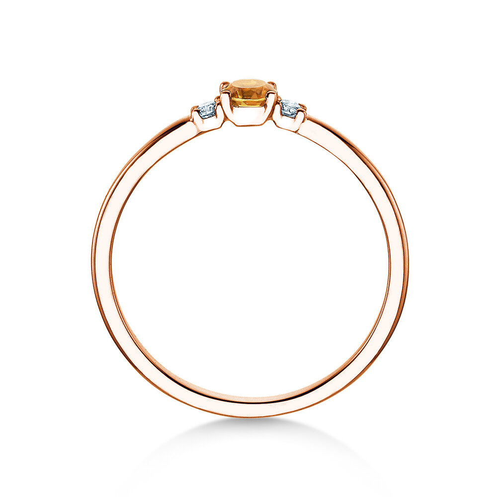 Geburtsstein-Ring Vivid Petite in 14K Roségold mit Citrin 0,15ct