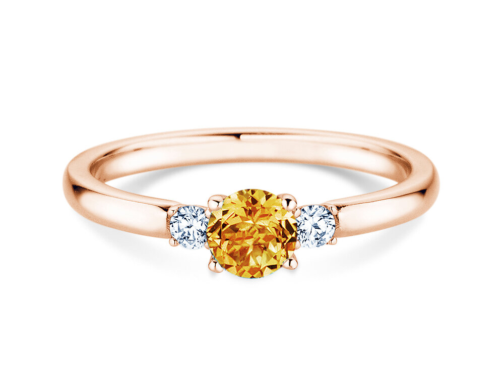 Geburtsstein-Ring Vivid Petite in 14K Roségold