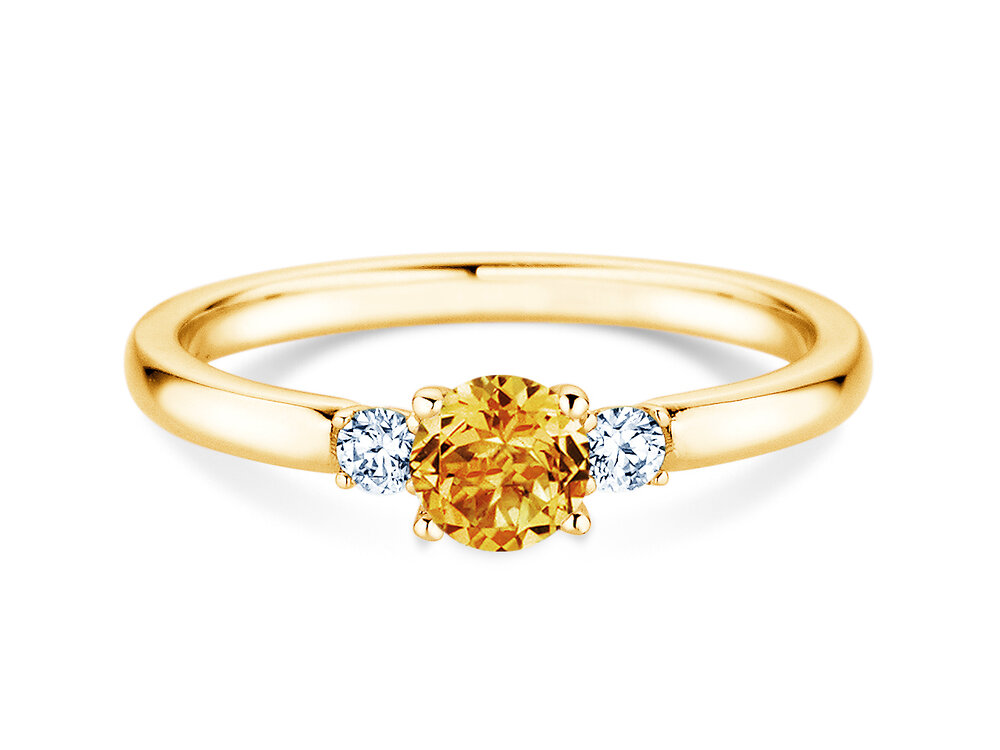 Geburtsstein-Ring Vivid Petite in 14K Gelbgold