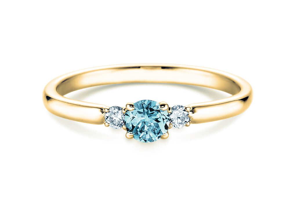 Geburtsstein-Ring Vivid Petite in 14K Gelbgold