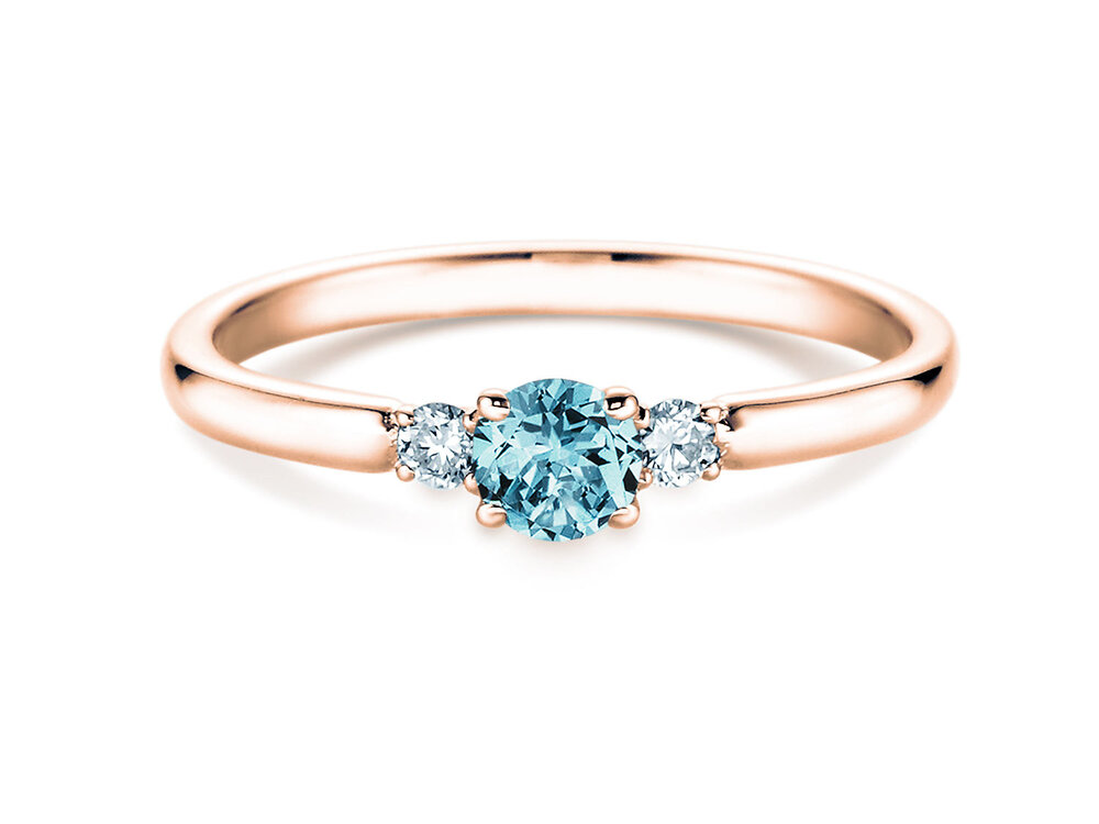 Geburtsstein-Ring Vivid Petite in 14K Roségold