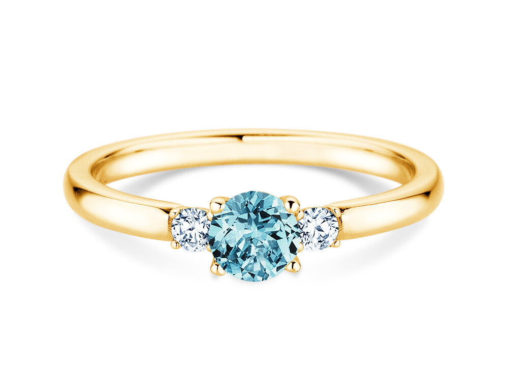 Geburtsstein-Ring Vivid Petite in 14K Gelbgold