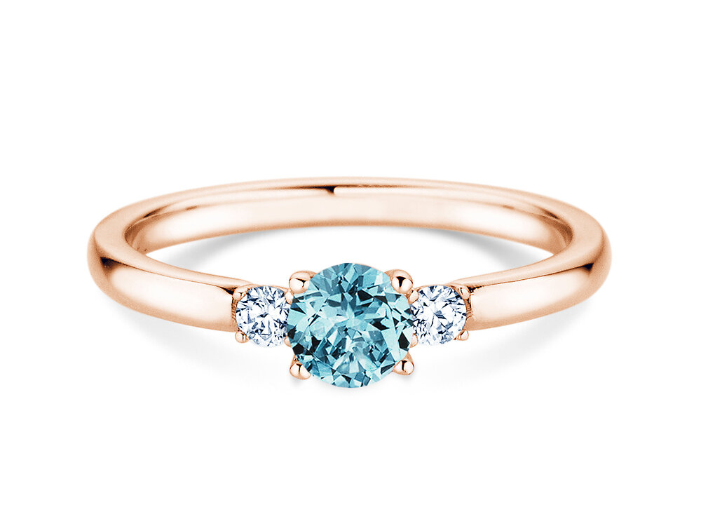 Geburtsstein-Ring Vivid Petite in 14K Roségold
