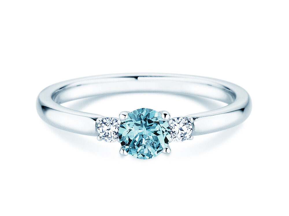 Geburtsstein-Ring Vivid Petite in 14K Weißgold